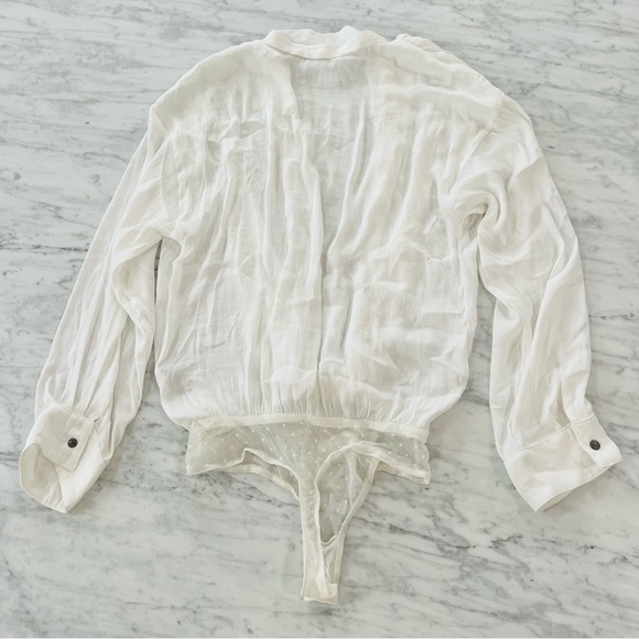 Free People Ladylike Lady Bodysuit White Medium - Picture 8 of 12